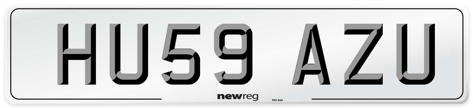 HU59 AZU Number Plate from New Reg